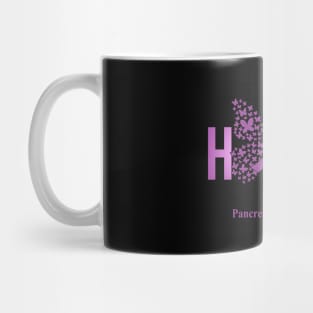 Hope For A Cure Butterfly Gift Pancreatic cancer 2 Mug